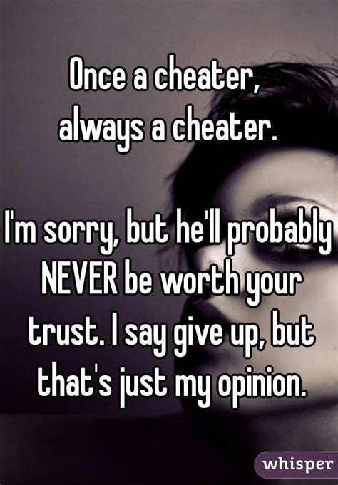 Can a cheater really be sorry?