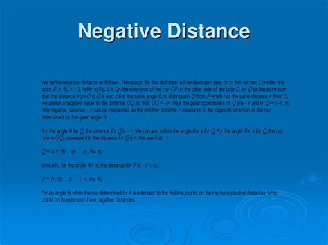 Can a distance ever be negative?