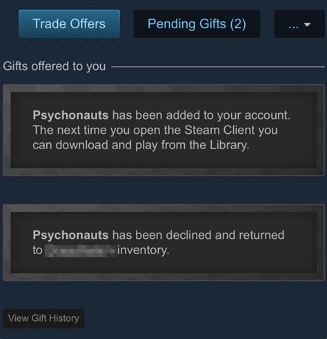 Can a friend reject a Steam gift?