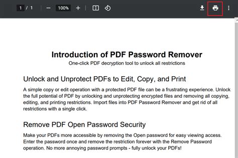 Can a locked PDF be printed?