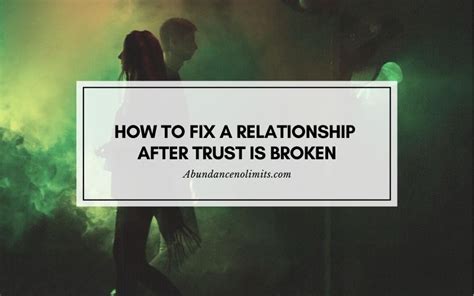 Can a relationship be saved after trust is broken?