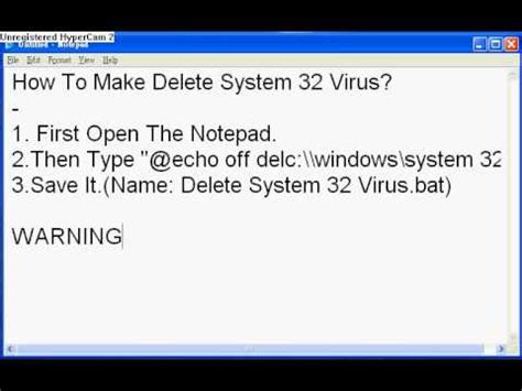 Can a virus delete system 32?