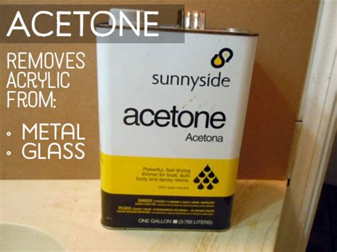 Can acetone remove acrylic paint?