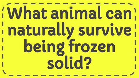 Can an animal survive being frozen solid?