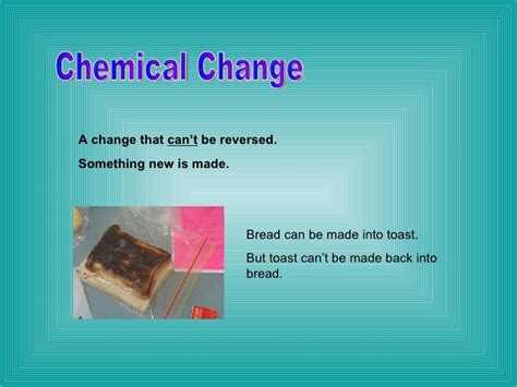 Can chemical changes be reversed?