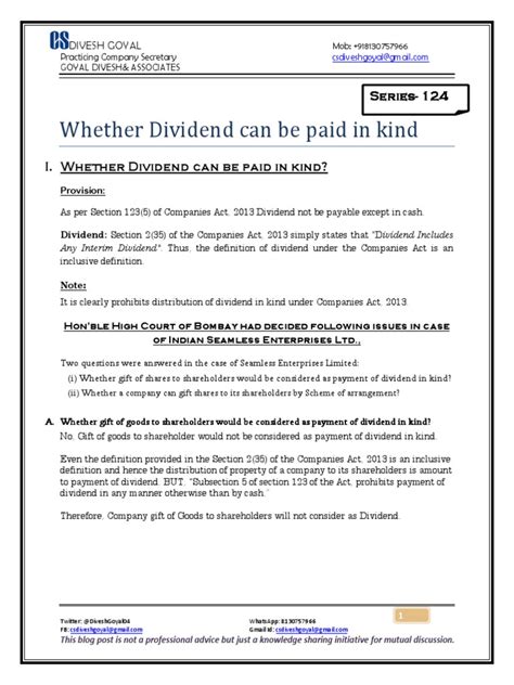 Can dividends be paid in-kind?