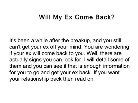 Can love for an ex come back?