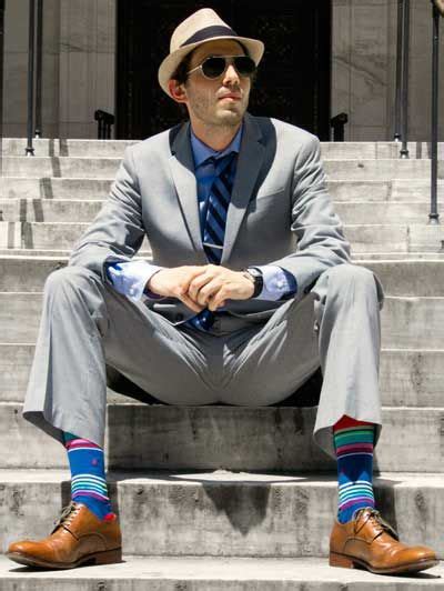Can men wear colorful socks?