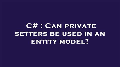 Can setters be private?