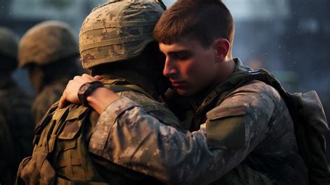 Can soldiers hug in uniform?