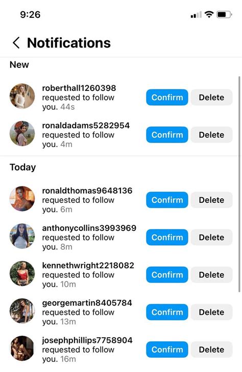 Can someone see if you delete their follow request?