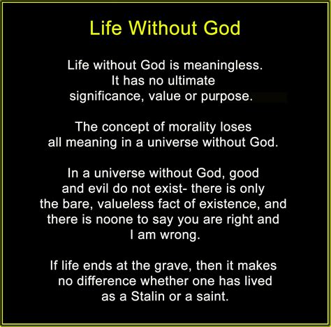 Can there be life without God?