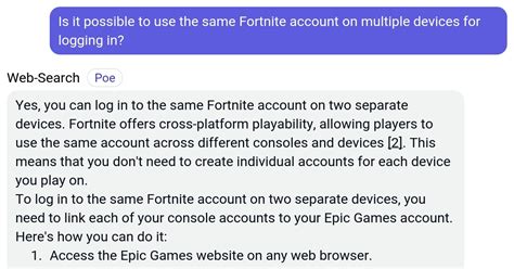 Can two devices have the same Fortnite account?