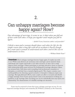Can unhappy marriages be happy again?