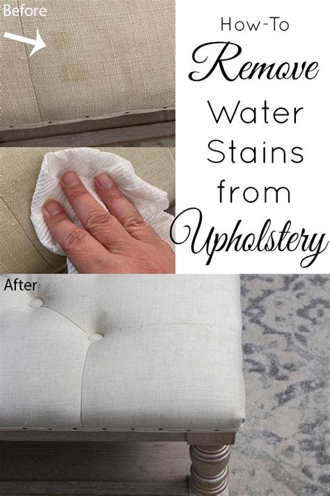 Can water stains be removed from upholstery?