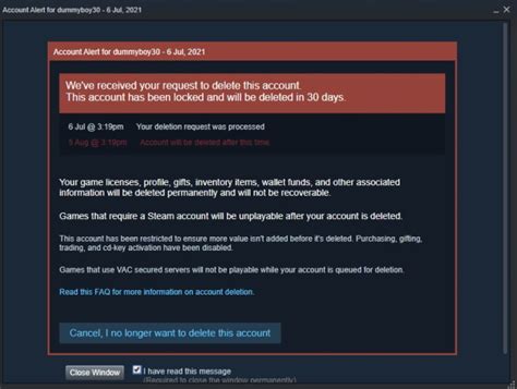 Can you Delete an old Steam account?