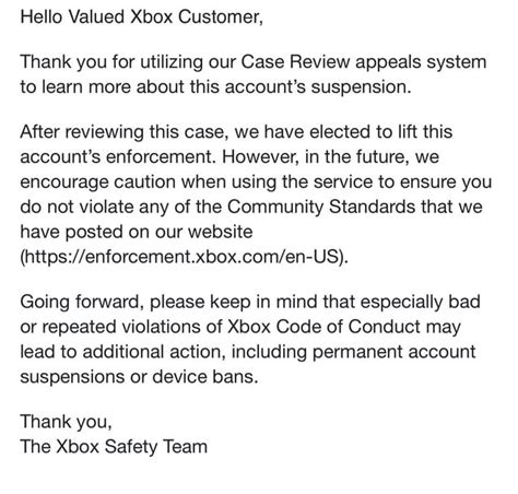 Can you appeal an Xbox ban?