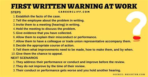 Can you be written up at work without a verbal warning?