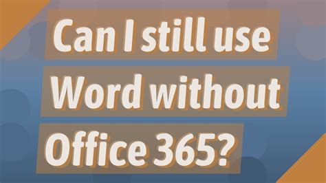 Can you buy Word without 365?