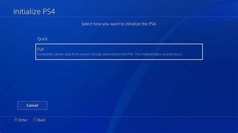 Can you cancel PS4 initialization?