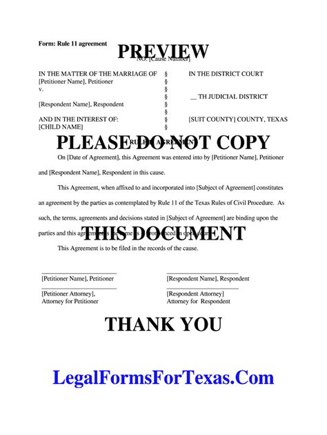 Can you change a Rule 11 agreement in Texas?