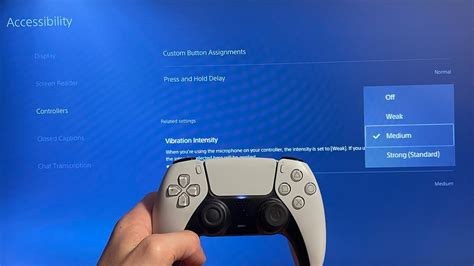 Can you change vibration intensity on PS4?