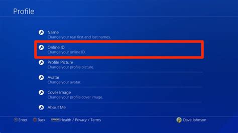 Can you change your PlayStation name on the app?