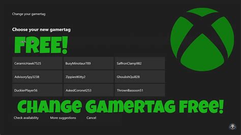 Can you change your gamertag for free?