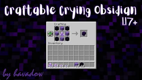 Can you craft crying obsidian?