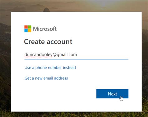 Can you create a Microsoft account with an existing email?