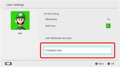 Can you delete a user on Nintendo?