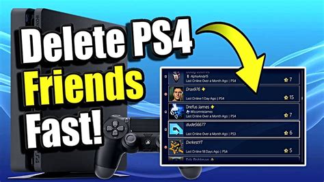 Can you delete all friends on PS4?