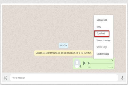 Can you download or save voice messages from WhatsApp?