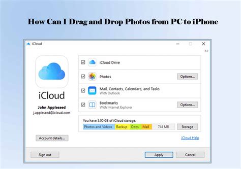 Can you drag and drop photos from PC to iPhone?