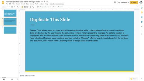 Can you duplicate a slide?