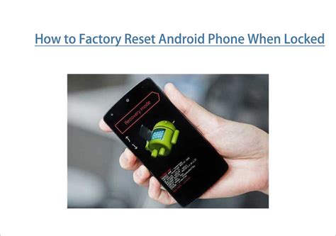 Can you factory reset a phone that is locked?