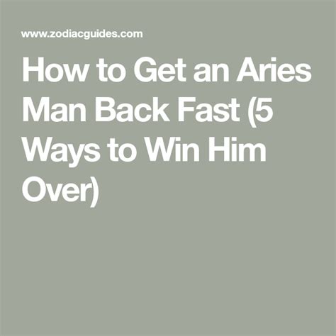 Can you get an Aries man back?
