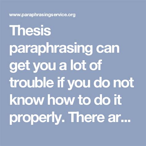 Can you get in trouble for paraphrasing?