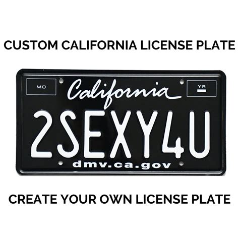 Can you have a custom front license plate in California?