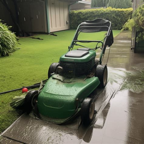 Can you leave an electric mower in the rain?