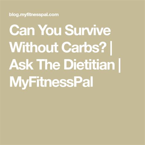 Can you live without carbs?