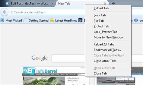 Can you lock tabs in Firefox?