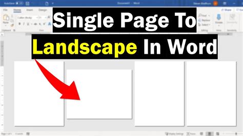 Can you make just 1 page landscape in Word?