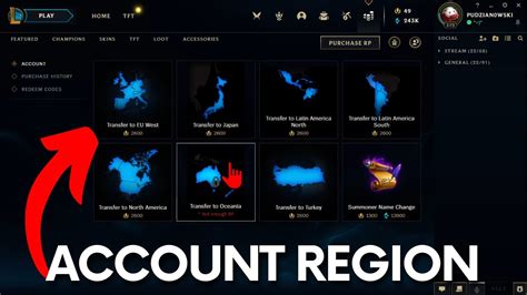 Can you play LOL in different regions?