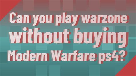 Can you play Warzone without paying?
