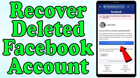 Can you recover a deleted Facebook account?
