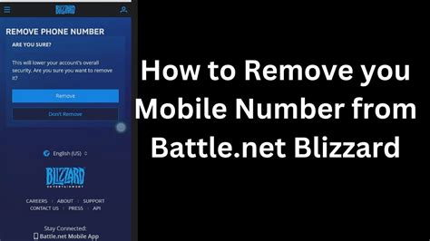 Can you remove phone number from Blizzard?