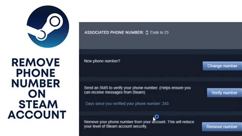 Can you remove phone number from steam?