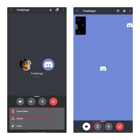 Can you screen share on Discord phone app?