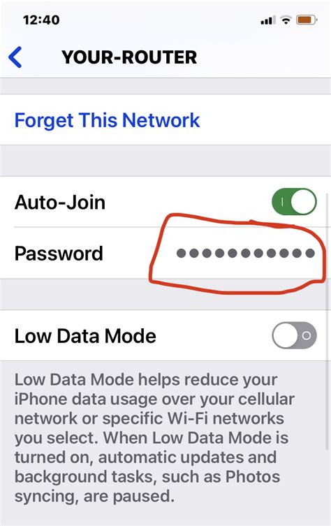 Can you see your Internet password on your phone?